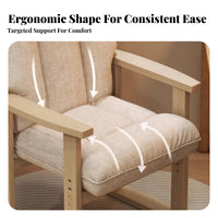 Upholstered Wood-Frame Chair Ergonomic rear supportrest Upholstered Armchair for Readers