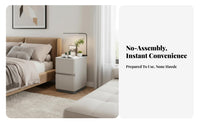 Narrow 2-Drawer Bedside Cabinet Modern Minimalist design Nightstand Space-Saving