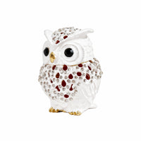 Owl Jewelry Box Bejeweled Owl Trinket Box Ornament Jeweled Rhinestone-Studded for Women, Vanity, Dresser