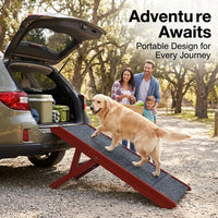 Dog Ramp with Adjustable Height for Small and Pets, Solid Wood Pet Steps for Sofa and Bed Access, Non-Slip Surface