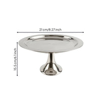 Pedestal Dessert Stand with Raised Rim Reflective Serving Platter Non-Porous