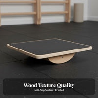 Sturdy Wood Construction Wooden Balance Board Supports Full-Body Workouts Non-Slip Wobble Board Floor-Friendly Base Core Strength Instructor 360-Degree Rotation for Children, Beginners, Seniors, Home Gym, Stretching Exercises