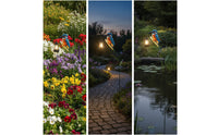 Outdoor Kingfisher Garden Stake Light Decorative Solar Bird Garden Light Metal Bird Ornament with Lantern Colorful for Gardeners, Homeowners, Lawn, Flower Bed, Pathway, Patio