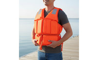 Portable Boat Life Jacket Lightweight Fishing Safety Vest High Buoyancy Orange Life Vest Quick-Drying for Adults, Kids, Boating, Snorkeling, Swimming