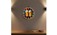 Beer Mug Wall Timepiece Artistic Beer Mugs Decor Timepiece Battery Operated