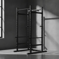 Adjustable Squat Rack with Pull-up Bar Heavy Duty Power Cage Sturdy Workout Machine Stable for Home Gym