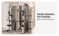 Guided Machine with Cable Versatile Pulley Arrangement Full Body Workout Complete Guided Machine Heavy-Duty Steel Construction Multi-Home Fitness