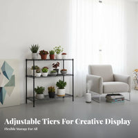 Multi-Tier Rolling Plant Stand Adjustable Shelves Multi-Level Plant Stand sturdy Duty Weather-Resistant for Sunroom, Living Room