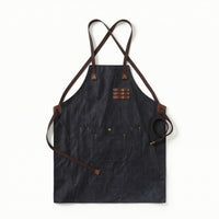 Bib Apron with Straps Reinforced Kitchen Cooking Apron with Pockets Heavyweight for Barbers, Workshop, Cafe, Grilling