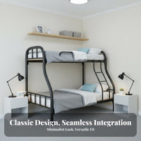 Metal Bunk Bed Space-Saving Design Iron Bunk Bed Stable for Students, Adults, Dormitory, Dorm Room, Apartment