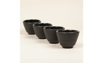 4 Pieces Cast Iron Teacups Heat-Retaining Cast Iron Cup Textured