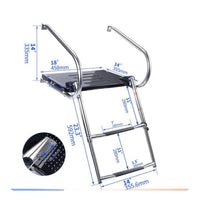 Swim Platform Textured Dot Pattern Stainless Steel Swim Platform Ladder Non-Slip