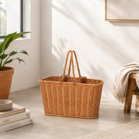 Front Bike Basket Open Top Woven Bike Basket Rectangular