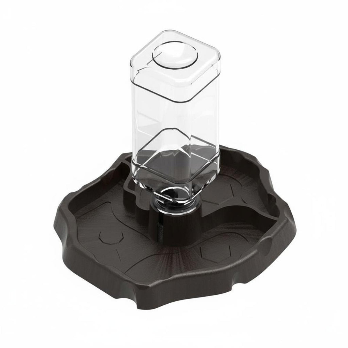 2-in-1 Design Turtle Food and Water Dish Easy to Clean Weighted Pet Waterer Bowl Stable Base Rock-Look Feeding Station Shallow Rim for Reptiles, Turtles, Lizards, Vivarium