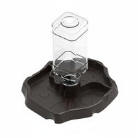 2-in-1 Design Turtle Food and Water Dish Easy to Clean Weighted Pet Waterer Bowl Stable Base Rock-Look Feeding Station Shallow Rim for Reptiles, Turtles, Lizards, Vivarium