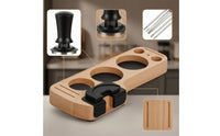 8 Pieces Espresso Accessories Set with Tamping Station Cleaning Brush Dosing Funnel Puck Screen Scoop-leveler Organizer Suitable for Coffee Enthusiasts Home Organization