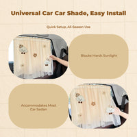 Car window shade blocks sun for infants.