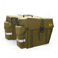 Rear Pannier with Buckle Straps Green Bike Pannier with Carry Handle Sturdy Bike Saddle Bag for Commuters