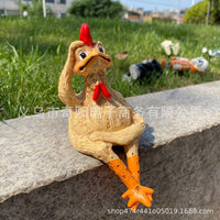 Resin Rooster Garden Ornament for Yard Decor