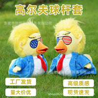 现货工厂高尔夫球杆套Golf Cover 鸭子玩偶刺绣帽套一号木杆套