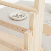 Natural Wood Wooden Jewelry Display Stand Space Saving Bracelet Holder Display Easy to Assemble for Boutique Owners, Craft Fair, Dresser Top