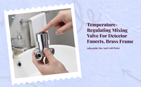 Touchless Bathroom Sink Faucet, Automatic detector Mixing Valve, Temperature Control Brass Accessory