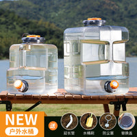 Food-Grade PC Outdoor Water Bucket with Faucet for Home, Square Water Storage Container