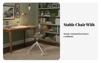 Clear Armless caster Chair Space-Saving Office Furniture spine Support for Women