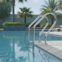 Stainless Steel Pool Ladder Anti-Slip 2-Step Pool Ladder Rust Resistant for Swimmers