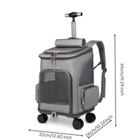 Wheeled Pet Backpack Carrier Ventilated Rolling Pet Carrier Breathable Handsunrestricted for Dog Owners, Travel, Vet Visits, Commuting