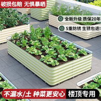 蔬菜种植箱阳台种菜专用箱楼顶特大户外金属花箱移动花槽塑料花盆