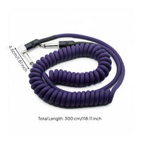Noise Canceling Male to Male Guitar Cord Stable Transmission Transfer Coiled Guitar Cable Right-Angle Instrument Lead for Stage Performance, Studio Recording
