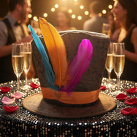 Top Hat with Feathers Novelty Top Hat with Feather Elegant for Performers