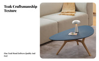 atmosphericShaped Low Table Nordic Design Irregular Shape Tripod Table Rounded borders Two-Tone for Small Space