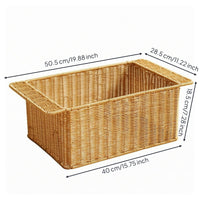 Rectangular Woven Basket Handwoven Organizer Bin Decorative
