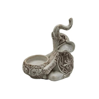 Elephant Tea Light Holder Resin Elephant Candle Holder Carved Detail