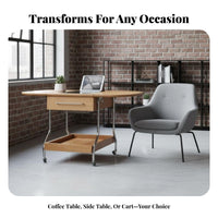 Space-Saving Foldable 2-Tier Trolley space-efficient Design Side Table adaptable Household Furniture Sturdy Construction for Apartment Dwellers, Office Workers, hosts, Living Room, Small areas, Bedroom, Kitchen