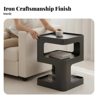 Space-Saving 2-Tier Accent Table Multi-Purpose Number 5 Shaped End Table Versatile Design Nightstand Exposed Storage for Apartment Dwellers, Homeowners, Students, Bedroom, Living Room, Study, Office