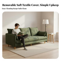 Cream look Upholstered 2-Seater Sofa Minimalist Design Dumpling Sofa Removable and cleansable Cover Small Couch Comfortable for Apartment Dwellers, residents, Young Adults, Bedroom, Studio, Lounge Area, awayice