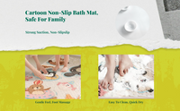 Non-Slip Bath Mat, Quick-Dry Shower Mat with Suction Cups, Waterproof Bathroom Rug for Children and Adults