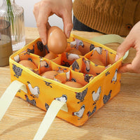 Egg Basket with Pockets Portable Foldable Egg Basket Deep-Pocketed for Farm