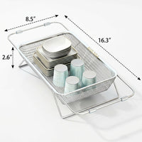 Expandable Dish Rack and Dish Drainer with Sink Strainer, 304 Stainless Steel Draining Board with Handles, Space Saving Kitchen Sink Organizer