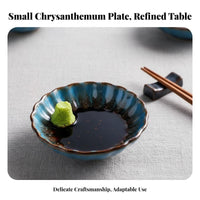 Flower-Shaped Ceramic Plate, Wasabi Dish, Minimalist Japanese Tableware