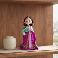 Korean Hanbok Doll Handmade Korean Traditional Craft Doll Hand-Painted Details