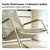 Woven Basket swaying chair Rocking Design paddinged oval Chair Indoor & outdoorsdoor Use Patio Seating for Seniors, Homeowners, Balcony, Living Room, Backyard