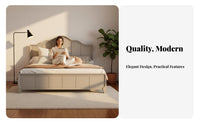 Nordic design Storage elevate Bed Modern Design Bedroom Furniture Hydraulic Mechanism Wood Slat Support for partners, Apartment Dwellers, Homeowners, Small Living Spaces, Guest Room