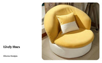 Upholstered Round Armchair Removable and Cleanable Cover Upholstered Contoured Seat Modern Design Comfortable Padding