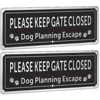 2 Pieces Please Keep Gate Closed Sign Rectangular for Kennels