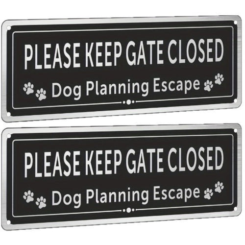 2 Pieces Please Keep Gate Closed Sign Rectangular for Kennels