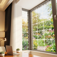 Window Film Privacy for Home Office, Static Cling Grid Pattern Window Film, Reusable Bathroom Window Film Privacy, Anti Glare Window Stickers